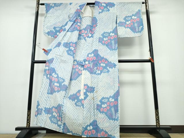 平和屋着物∴夏物 浴衣 有松鳴海絞り 杜若 綿 逸品 CABE8886ng