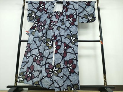 平和屋着物∴夏物 浴衣 有松鳴海絞り 枝花文 綿 逸品 CABE8887ng