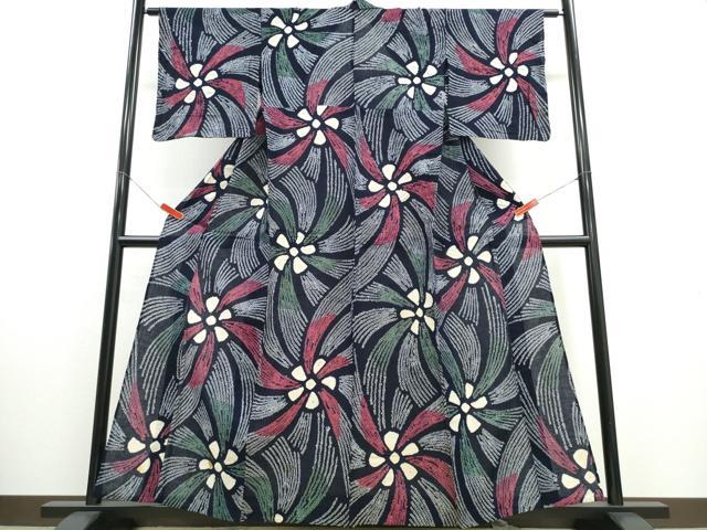 平和屋着物∴夏物 浴衣 有松鳴海絞り 吉祥花文 綿 逸品 CABE8892ng