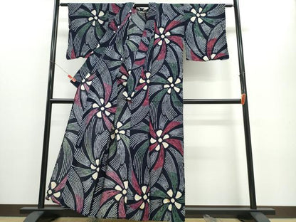 平和屋着物∴夏物 浴衣 有松鳴海絞り 吉祥花文 綿 逸品 CABE8892ng