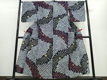 平和屋着物∴夏物 浴衣 有松鳴海絞り 舞花文 綿 逸品 CABE8895ng