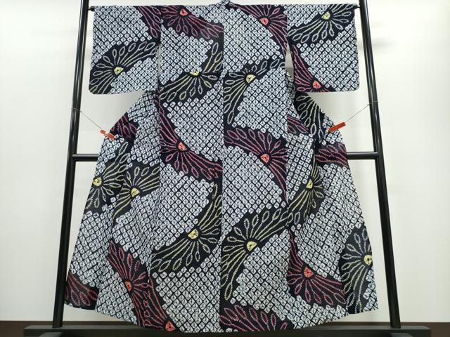 平和屋着物∴夏物 浴衣 有松鳴海絞り 舞花文 綿 逸品 CABE8895ng