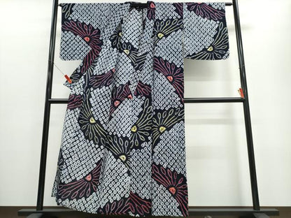 平和屋着物∴夏物 浴衣 有松鳴海絞り 舞花文 綿 逸品 CABE8895ng