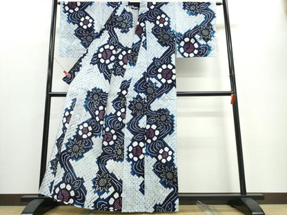 平和屋着物∴夏物 浴衣 有松鳴海絞り 流水菊文 綿 逸品 CABE8899ng