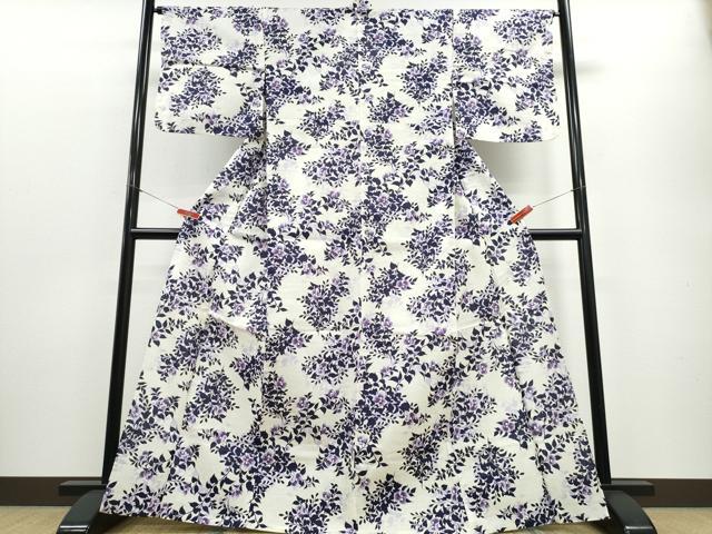 平和屋着物∴夏物 浴衣 草花尽くし 綿 逸品 CABE8902ng