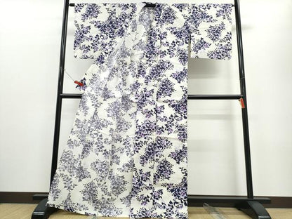 平和屋着物∴夏物 浴衣 草花尽くし 綿 逸品 CABE8902ng
