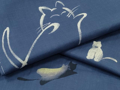 平和屋着物∴夏物　浴衣　猫　やまと誂製　綿　逸品　未使用　CABE8906ng