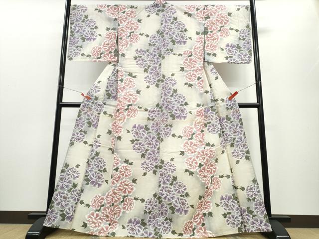 平和屋着物∴夏物 浴衣 牡丹 金彩 綿 逸品 CABE8907ng