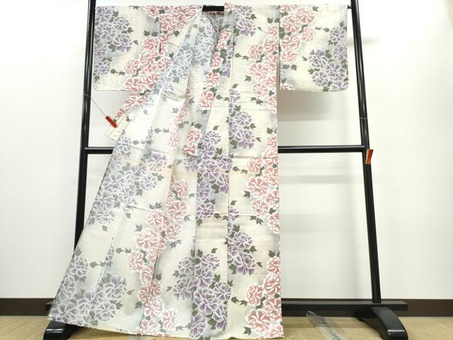 平和屋着物∴夏物 浴衣 牡丹 金彩 綿 逸品 CABE8907ng