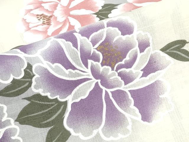 平和屋着物∴夏物 浴衣 牡丹 金彩 綿 逸品 CABE8907ng