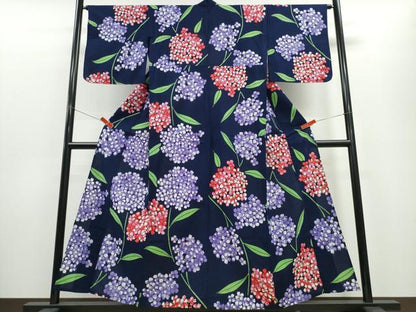 平和屋着物∴夏物 浴衣 紫陽花 綿 逸品 CABE8909ng