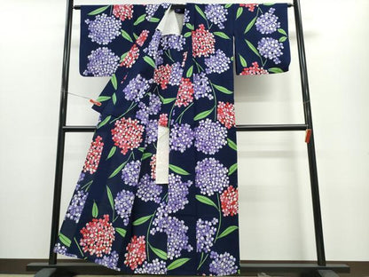 平和屋着物∴夏物 浴衣 紫陽花 綿 逸品 CABE8909ng