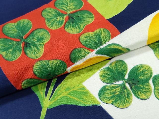 平和屋着物∴夏物 浴衣 檸檬 リンゴ クローバー 色紙草花文 綿 逸品 CABE8910ng