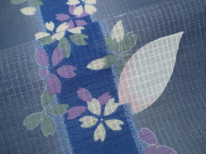 平和屋着物∴夏物 浴衣 綿紅梅 舞桜間道 さんび謹製 綿 逸品 CABE8912ng