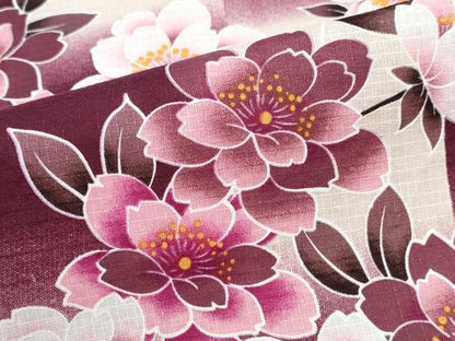 平和屋着物∴夏物 浴衣 綿紅梅 市松枝桜 綿 逸品 CABE8913ng