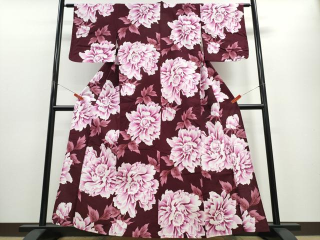 平和屋着物∴夏物 浴衣 綿紅梅 牡丹 綿 逸品 CABE8917ng