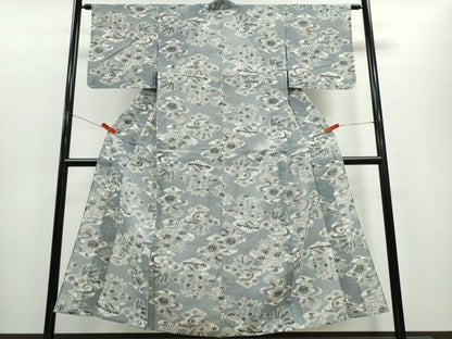平和屋着物∴夏物 浴衣 綿紅梅 流水笹梅花文 綿 逸品 CABE8919ng