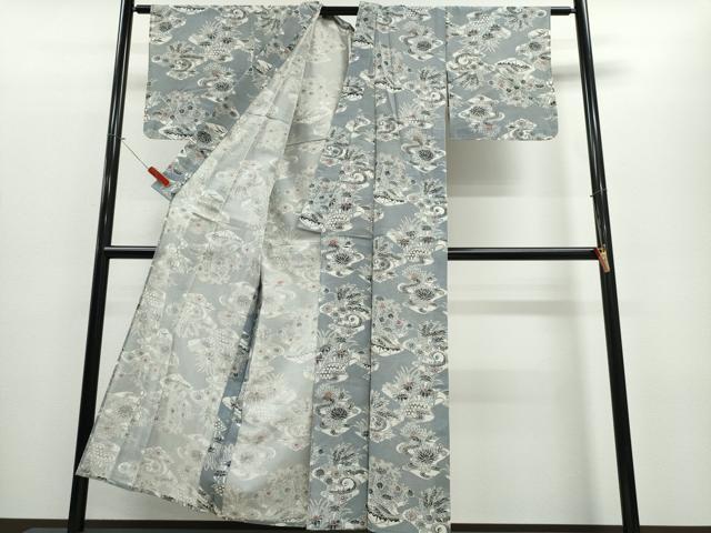 平和屋着物∴夏物 浴衣 綿紅梅 流水笹梅花文 綿 逸品 CABE8919ng