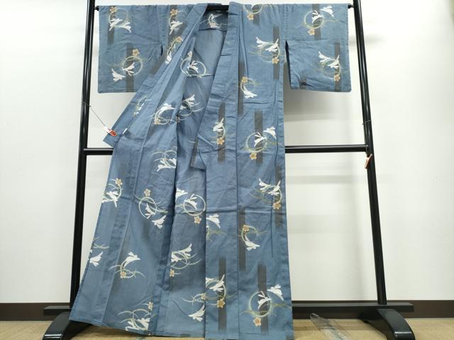 平和屋着物∴夏物　浴衣　綿紅梅　雪芝花兎丸文　綿　逸品　CABE8920ng 平和屋着物∴夏物 浴衣 綿紅梅 雪芝花兎丸文 綿 逸品 CABE8920ng
