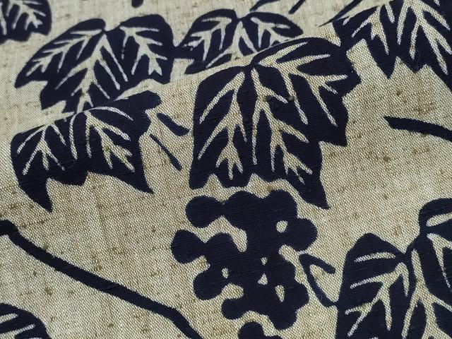 平和屋着物∴夏物　浴衣　葡萄蔦の葉文　綿　逸品　CABE8923ng