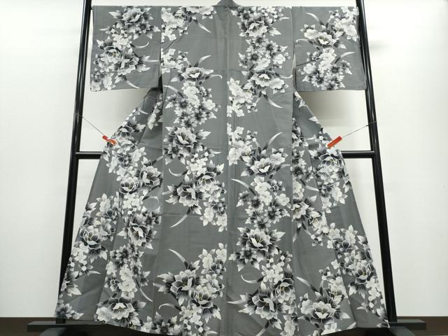 平和屋着物∴夏物 浴衣 草花文 綿 逸品 CABE8928ng