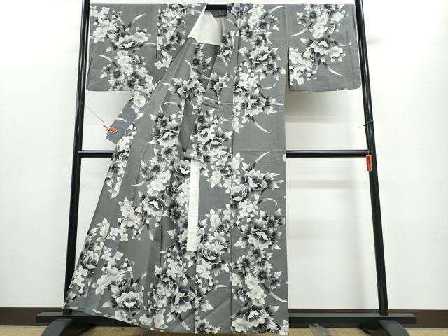 平和屋着物∴夏物 浴衣 草花文 綿 逸品 CABE8928ng