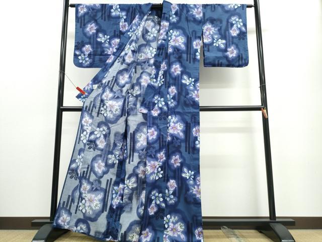 平和屋着物∴夏物 浴衣 舞花文 綿 逸品 CABE8929ng