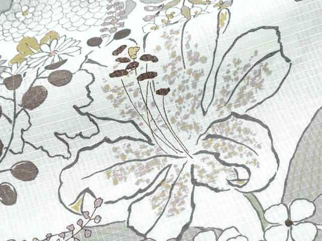 平和屋着物∴夏物 浴衣 綿紅梅 草花尽くし 綿 逸品 CABE8934ng