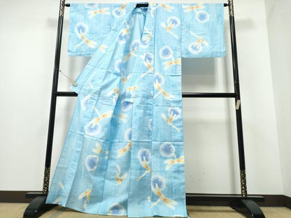 平和屋着物∴夏物 浴衣 トンボ 蜻蛉 ラメ糸 綿 逸品 CABE8935ng