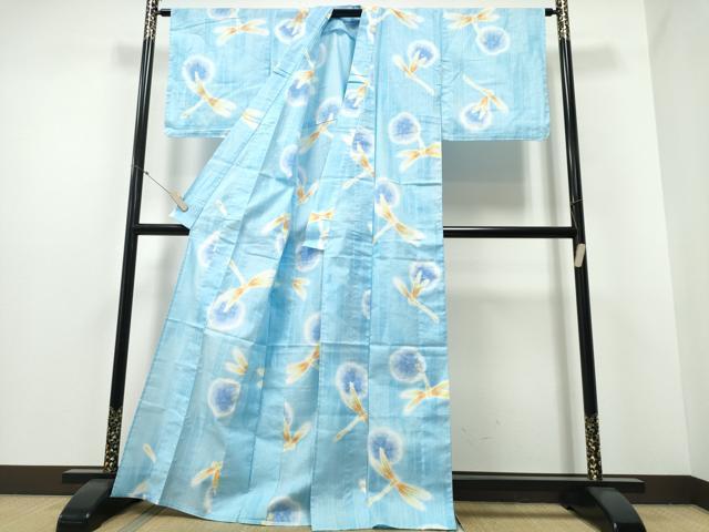 平和屋着物∴夏物 浴衣 トンボ 蜻蛉 ラメ糸 綿 逸品 CABE8935ng