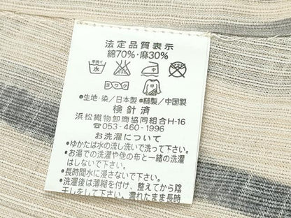 平和屋着物∴夏物 浴衣 笹竹文 金彩 綿麻 逸品 CABE8938ng