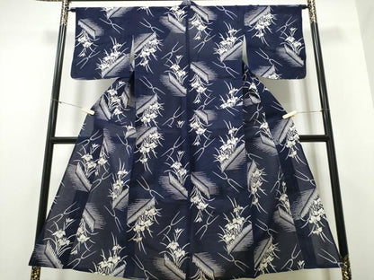 平和屋着物∴夏物 浴衣 綿絽 杜若 綿 逸品 CABE8940ng