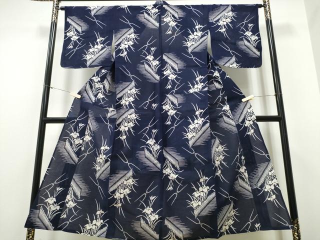 平和屋着物∴夏物 浴衣 綿絽 杜若 綿 逸品 CABE8940ng