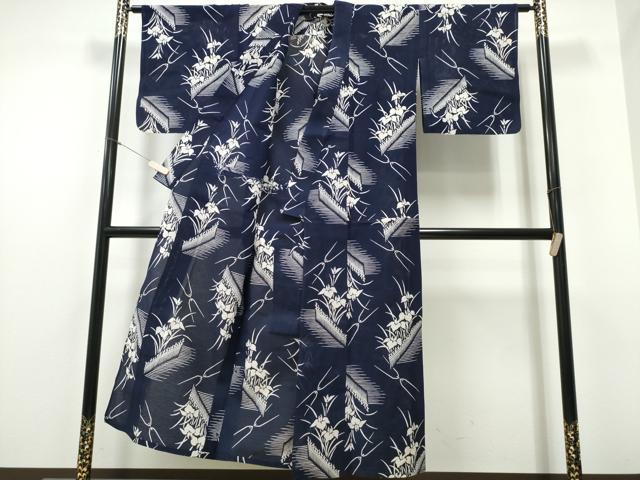 平和屋着物∴夏物 浴衣 綿絽 杜若 綿 逸品 CABE8940ng