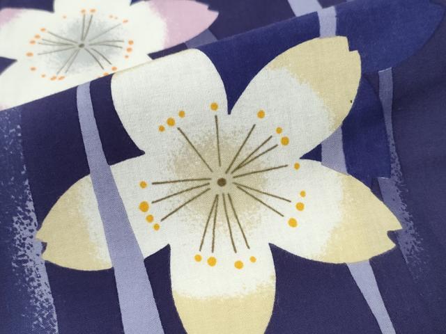平和屋着物∴夏物 浴衣 舞桜 よろけ縞 綿 逸品 CABE8943ng