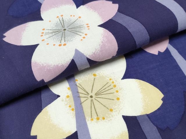 平和屋着物∴夏物 浴衣 舞桜 よろけ縞 綿 逸品 CABE8943ng