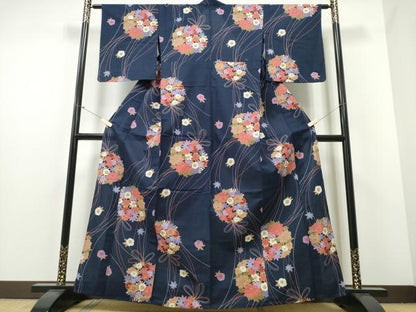 平和屋着物∴夏物 浴衣 花丸文 綿 逸品 CABE8945ng