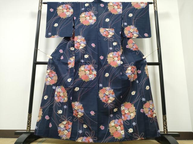 平和屋着物∴夏物 浴衣 花丸文 綿 逸品 CABE8945ng