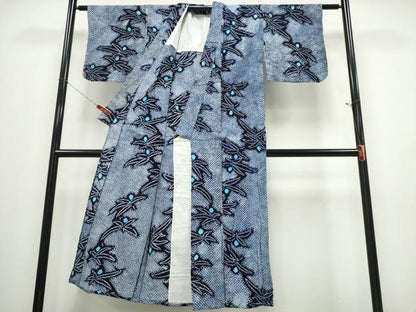 平和屋着物∴夏物 浴衣 有松鳴海絞り 草花文 綿 逸品 CABE8952ng