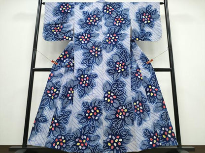 平和屋着物∴夏物　浴衣　有松鳴海絞り　紫陽花　綿　逸品　CABE8954ng