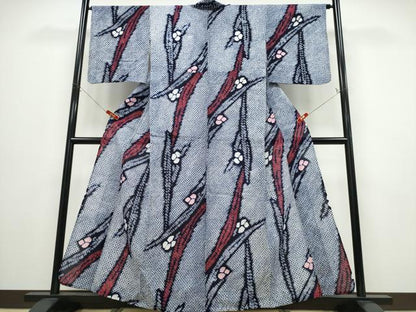 平和屋着物∴夏物 浴衣 有松鳴海絞り 草花文 綿 逸品 CABE8959ng