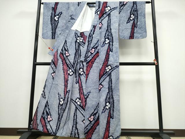 平和屋着物∴夏物　浴衣　有松鳴海絞り　花唐草文　綿　逸品　CABD2452ng 平和屋着物∴夏物 浴衣 有松鳴海絞り 花唐草文 綿 逸品 CABB6477ng