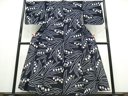 平和屋着物∴夏物 浴衣 有松鳴海絞り 草花文 綿 逸品 CABE8960ng