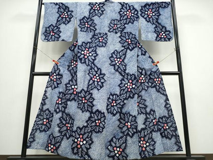 平和屋着物∴夏物 浴衣 有松鳴海絞り 舞花文 綿 逸品 CABE8964ng
