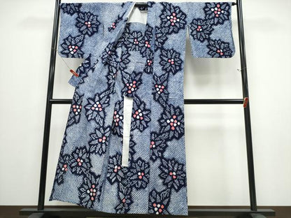 平和屋着物∴夏物 浴衣 有松鳴海絞り 舞花文 綿 逸品 CABE8964ng