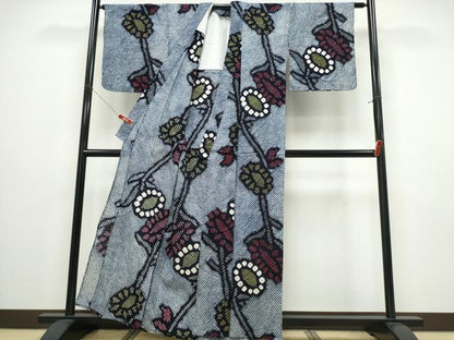 平和屋着物∴夏物 浴衣 有松鳴海絞り 向日葵 綿 逸品 CABE8966ng