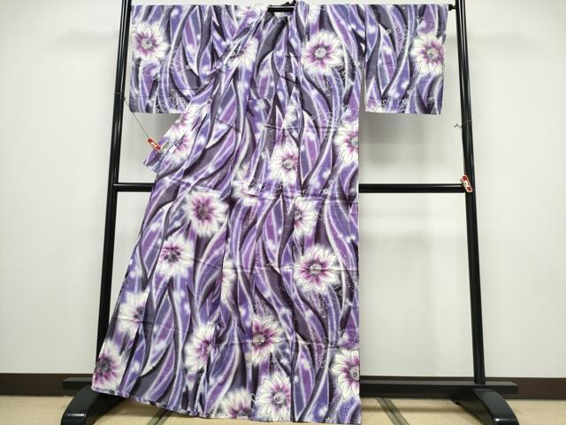 平和屋着物∴世界的ファッションデザイナー　山本寛斎　kansaiブランド　夏物　浴衣　舞蝶花文　黒地　金彩　綿　逸品　未使用　CABE8834ng 平和屋着物∴世界的ファッションデザイナー 山本寛斎 kansaiブランド