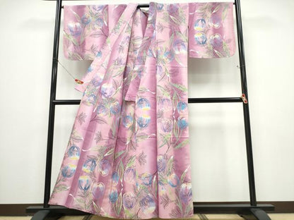 平和屋着物∴夏物 浴衣 草花文 綿 逸品 CABE8974ng