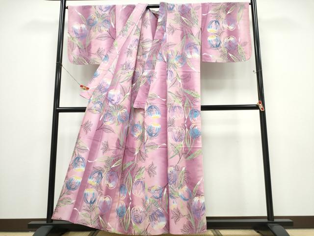 平和屋着物∴夏物 浴衣 草花文 綿 逸品 CABE8974ng