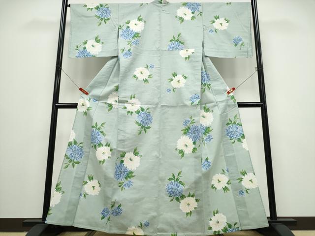 平和屋着物∴夏物 ファッションデザイナー 花井幸子 YUKIKO HANAI 浴衣 舞花文 綿 逸品 未使用 CABE8975ng